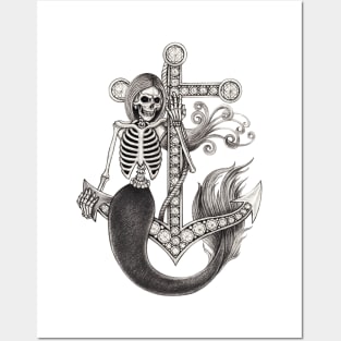 Mermaid skull. Posters and Art